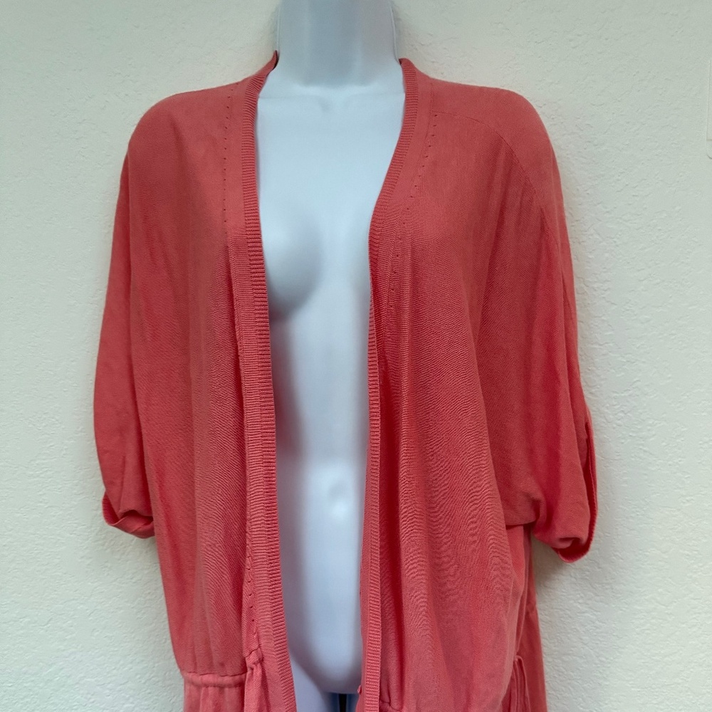 NWT Christopher and Banks XL Pink Short Sleeve Cardigan